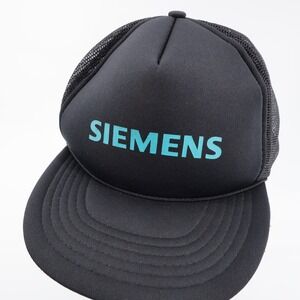 Siemens Vintage Foam Trucker Hat Black‎ Sleeveless Mens OSFA